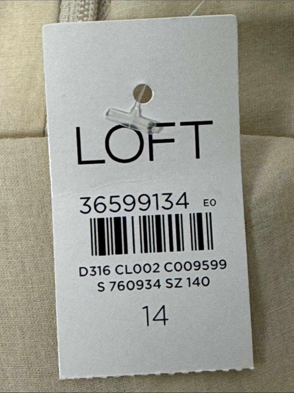 Loft Beige Linen Blend Sleeveless A-Line Dress Size 14 - Picture 11 of 11